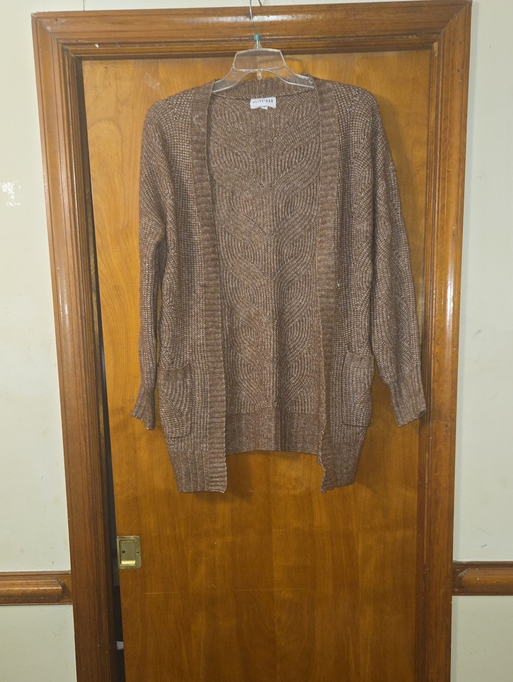 Olive & Oak Brown Textured Open-Front Cardigan